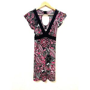 Vintage Y2K Babydoll Wrapper Woman Dress Sz M Fairygrunge Floral Festival Hippie